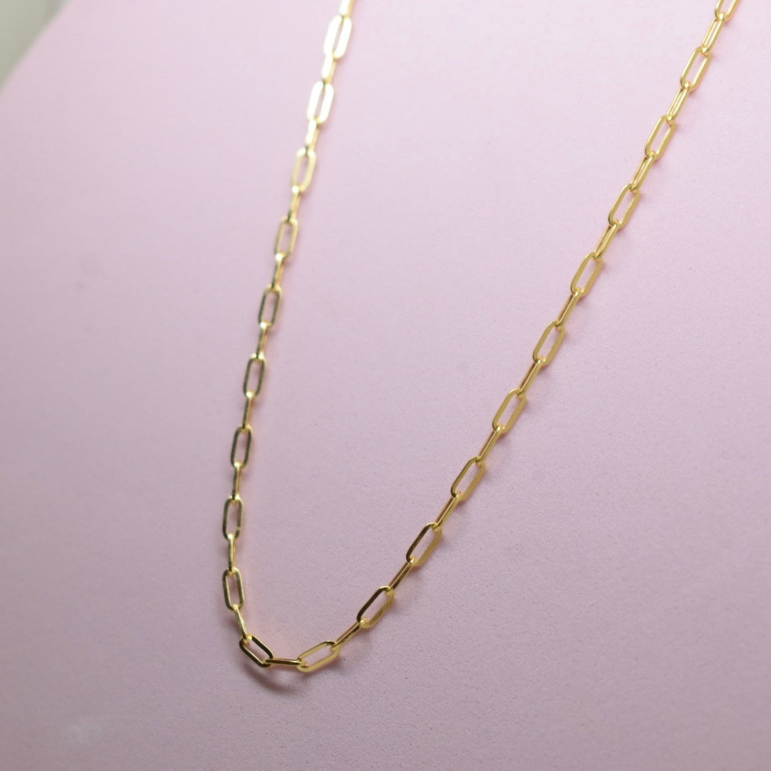 Real 18K Yellow Gold - *NEW* Thick Paper Clip Chain