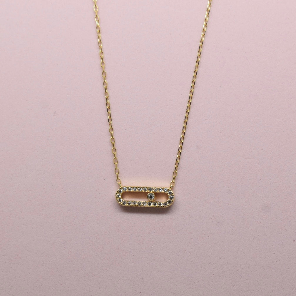 18K Yellow Gold - SJMSK Stone Necklace