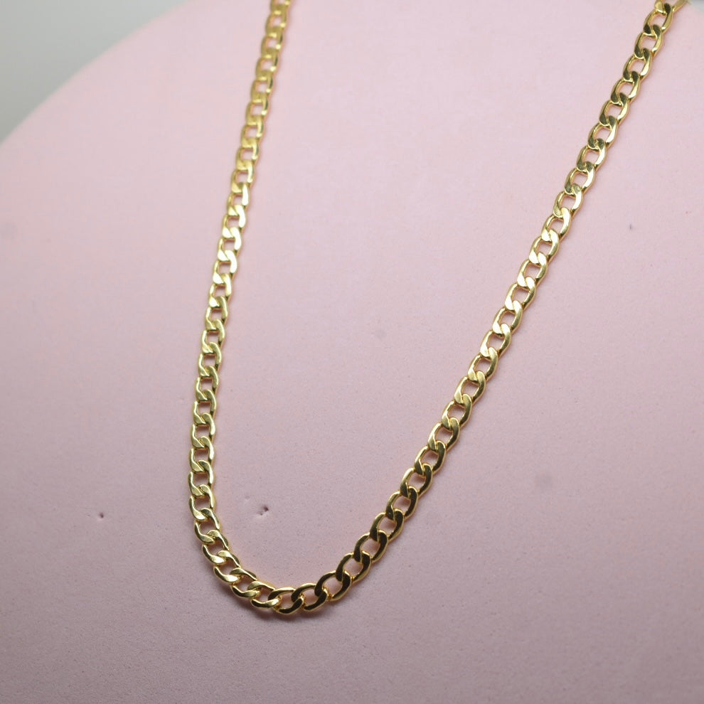 18K Gold - 3mm Thin Curb Chain