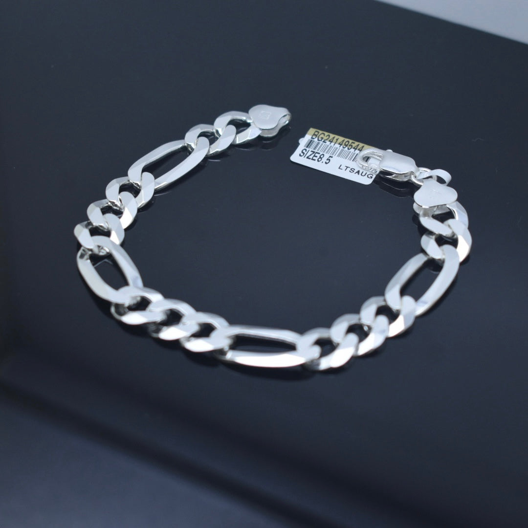 925 Sterling Silver - Thick Figaro Bracelet