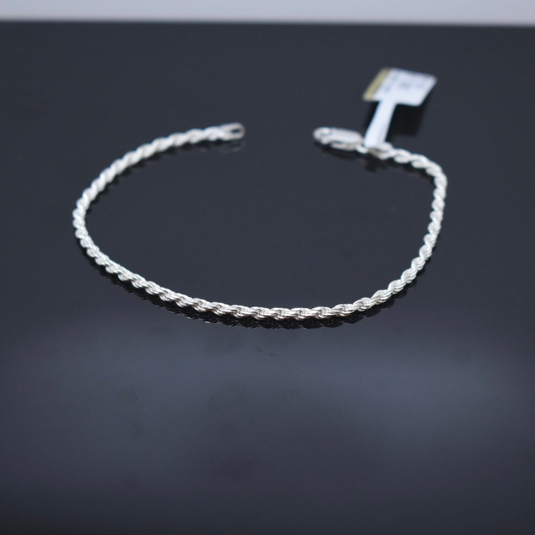 925 Sterling Silver - Thin Rope Bracelet