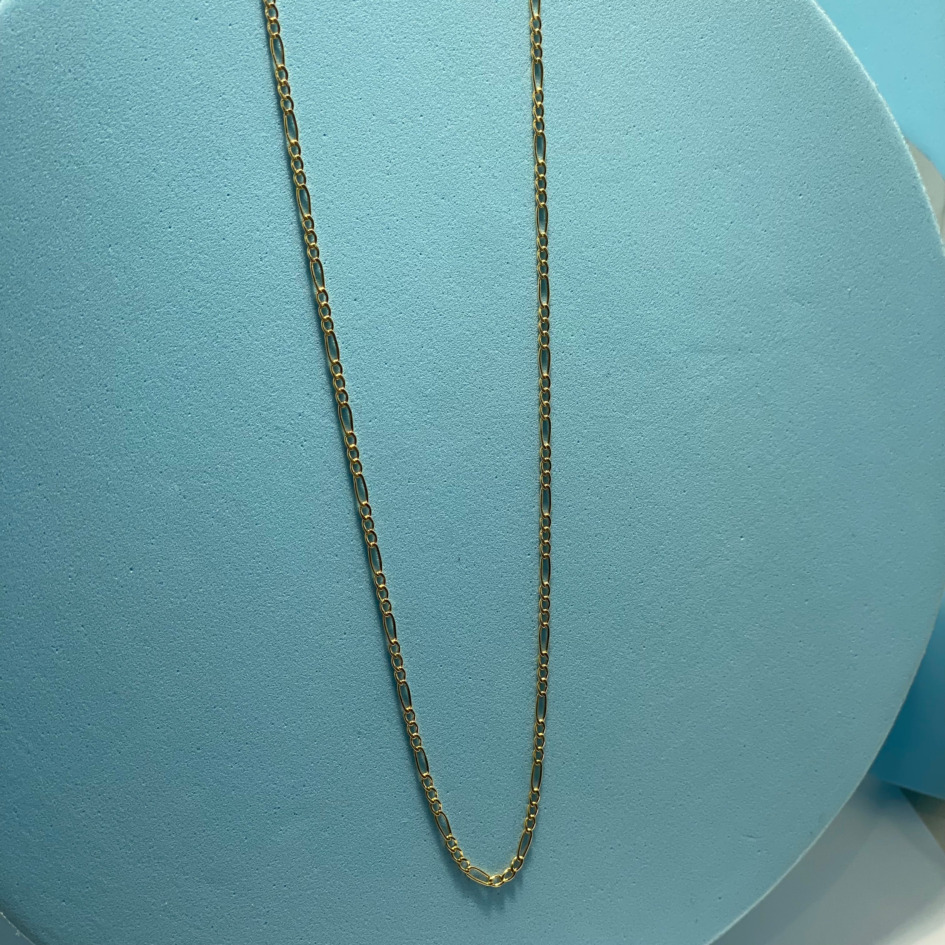 18K Yellow Gold - *NEW* Italian Figaro Thin Unisex Chain