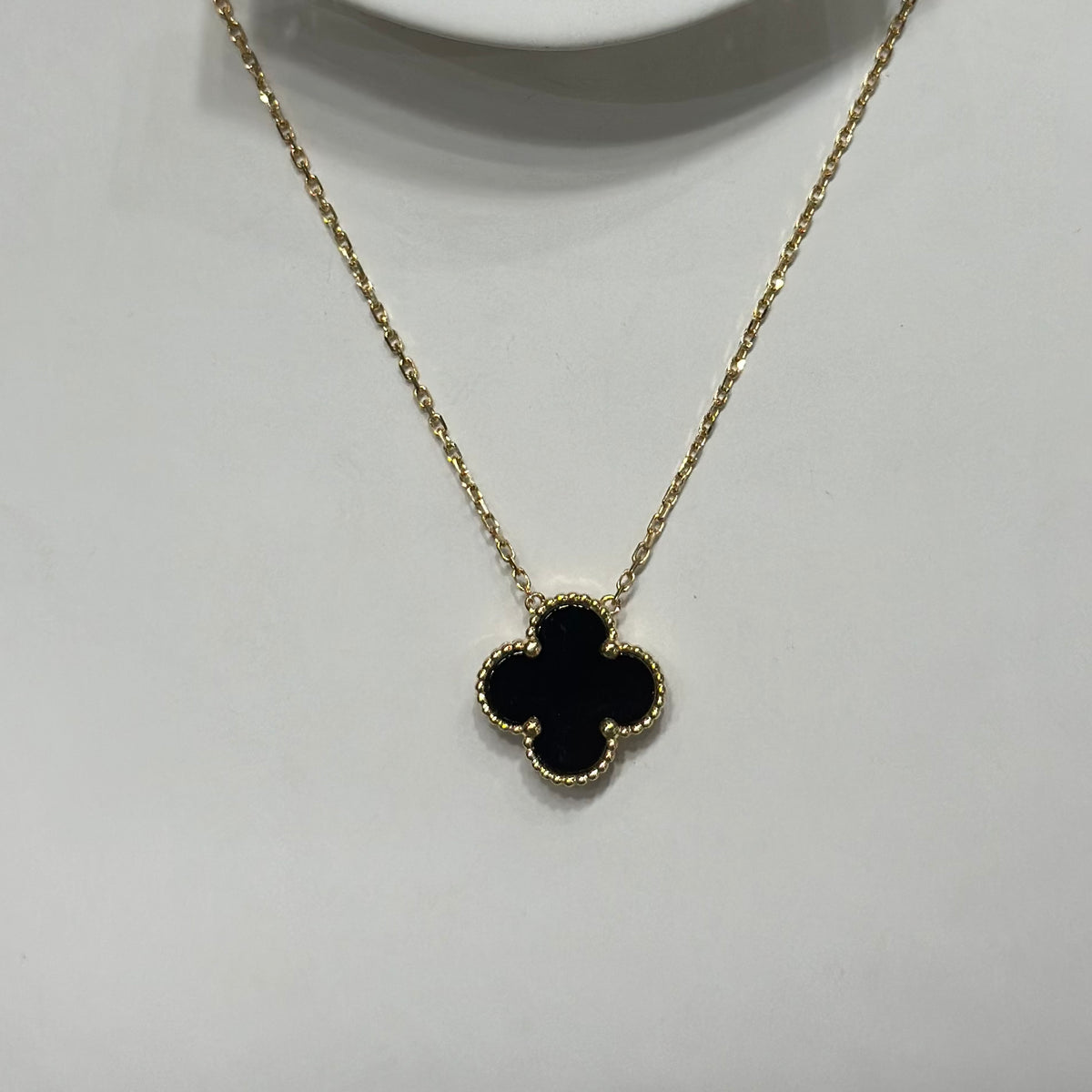 Real 18K Yellow Gold - SJVC 14mm Black Necklace