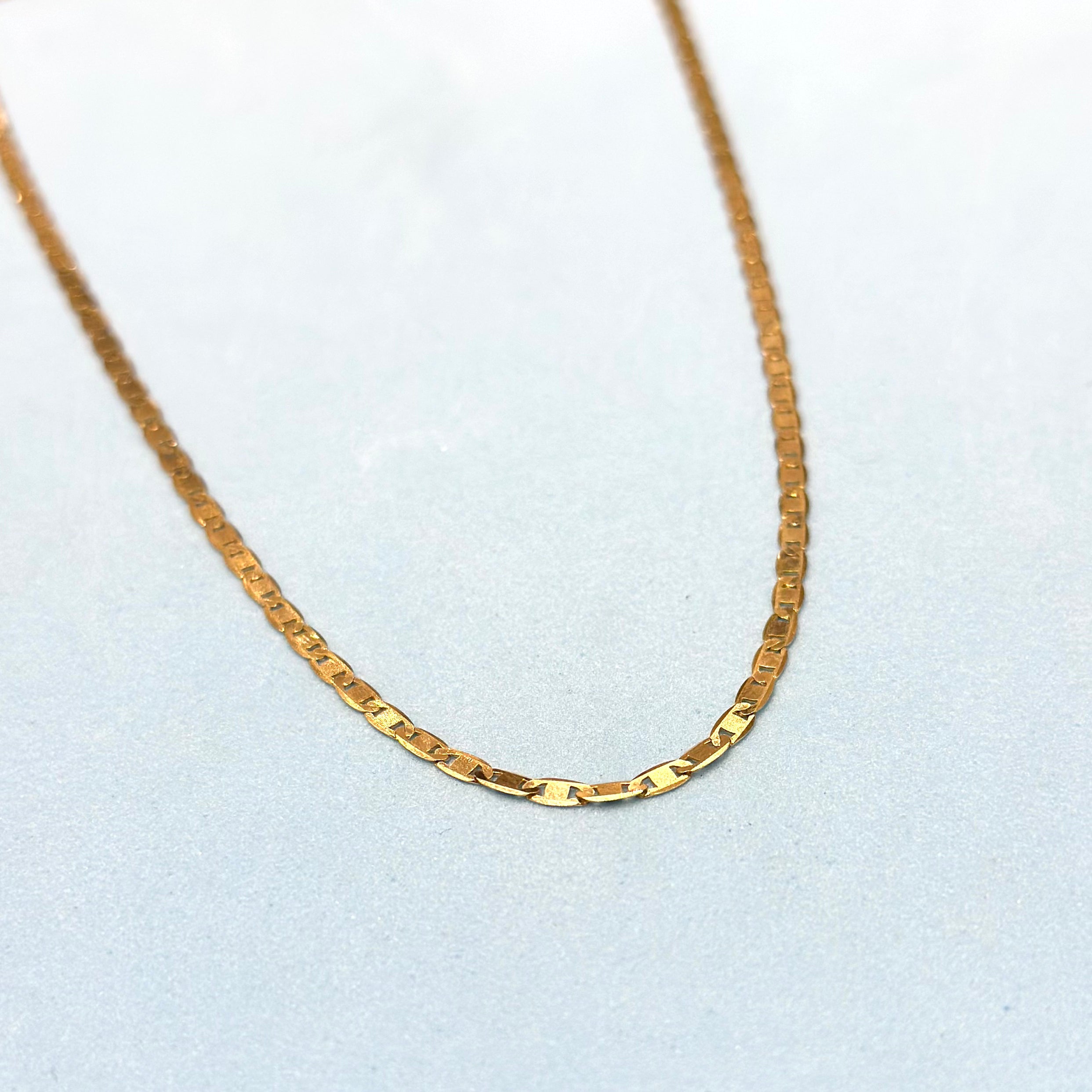 Real 18K Yellow Gold - Thick Blade Chain