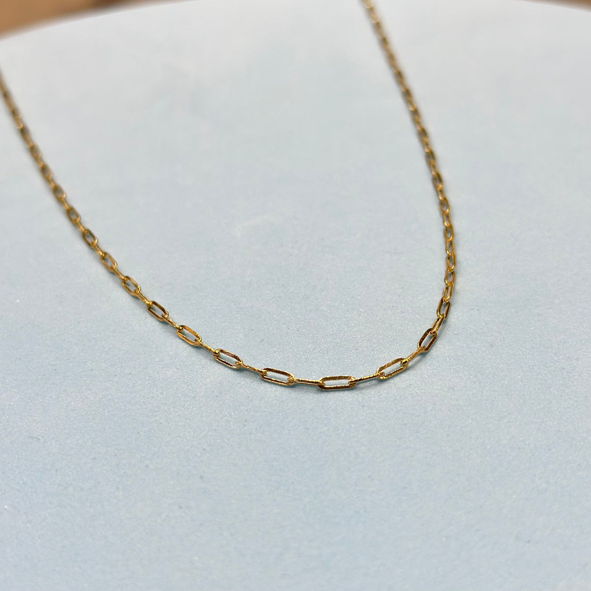 Real 18K Yellow Gold - Ultra Thin Paper Clip Chain