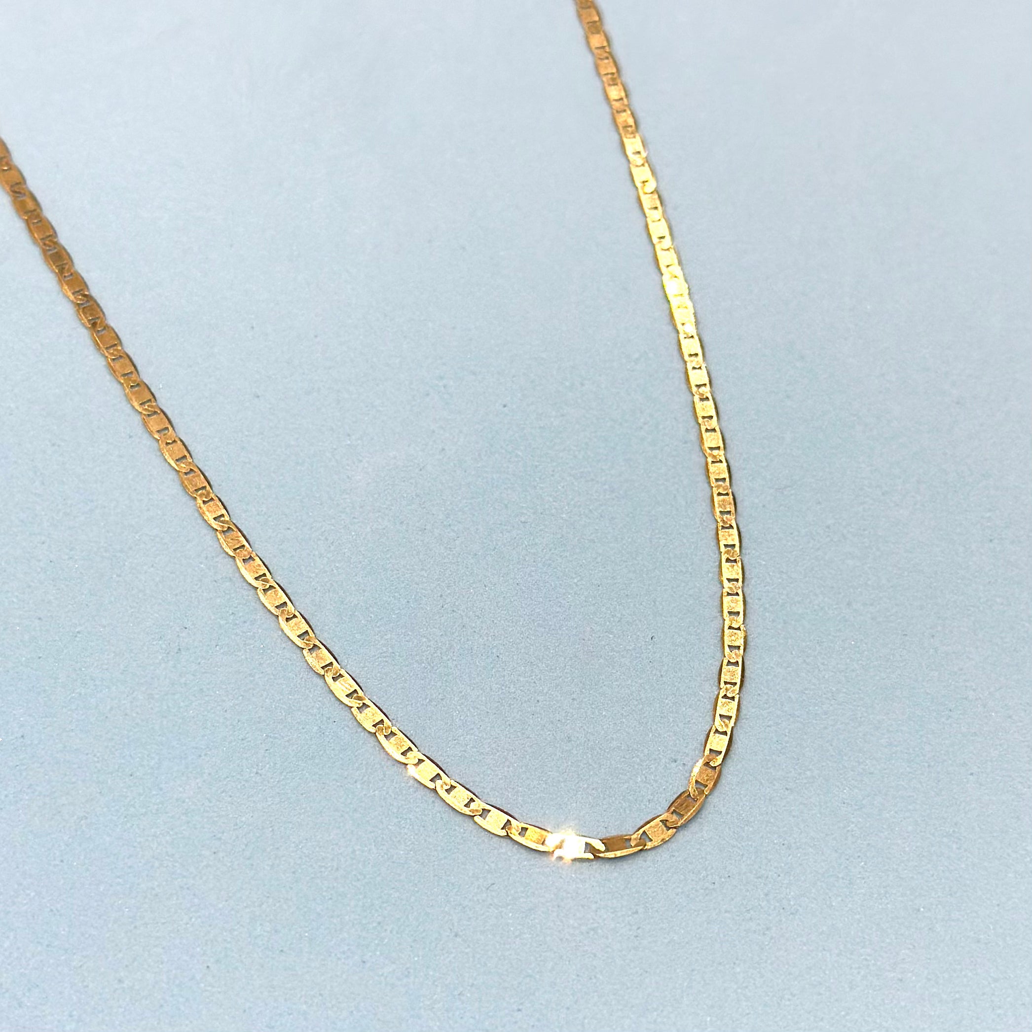 Real 18K Yellow Gold - Thick Blade Chain