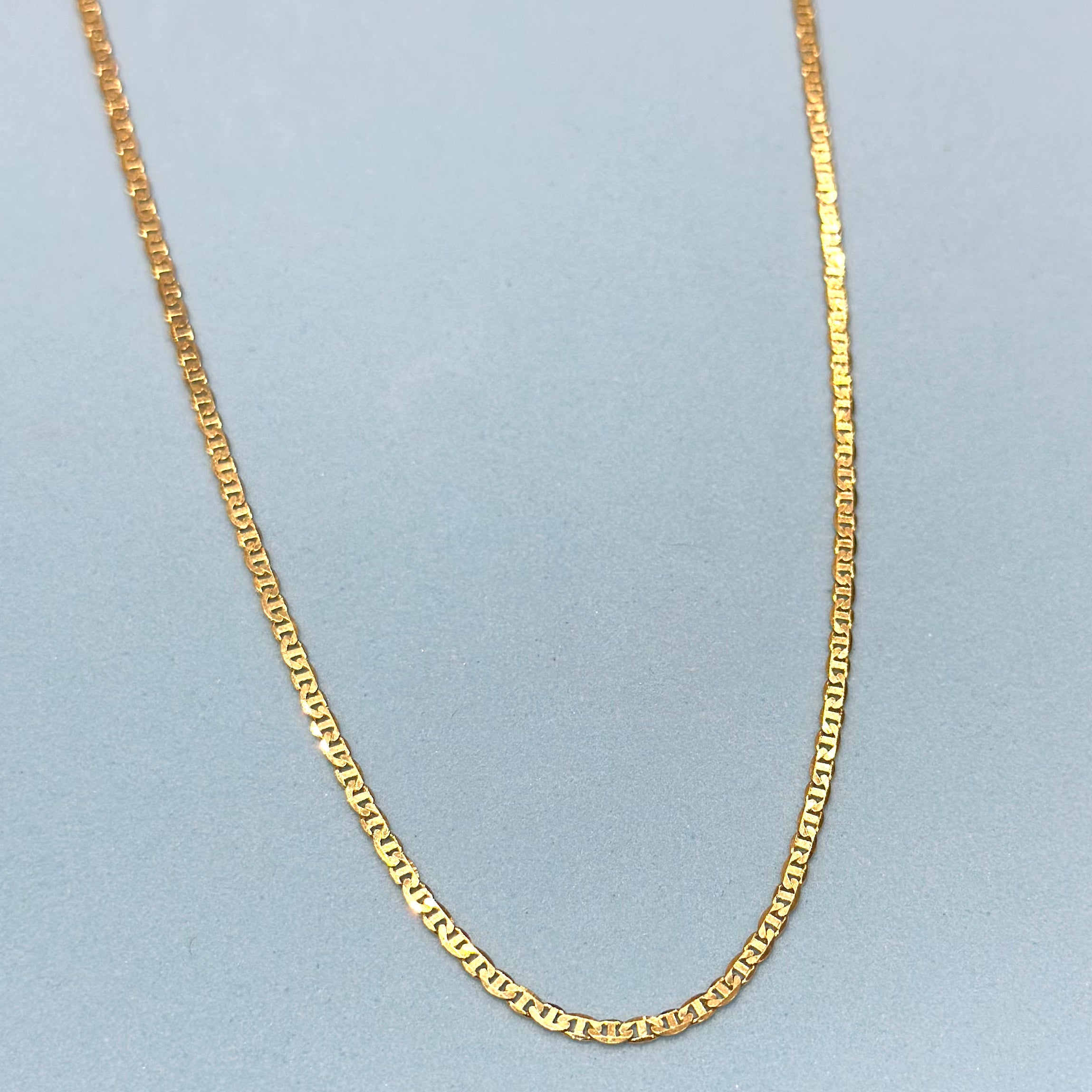 Real 18K Yellow Gold - Thin Blade Chain