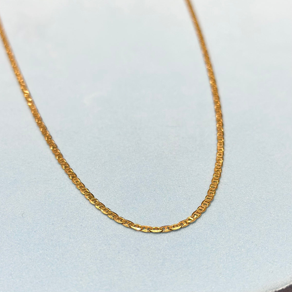 Real 18K Yellow Gold - Thin Blade Chain
