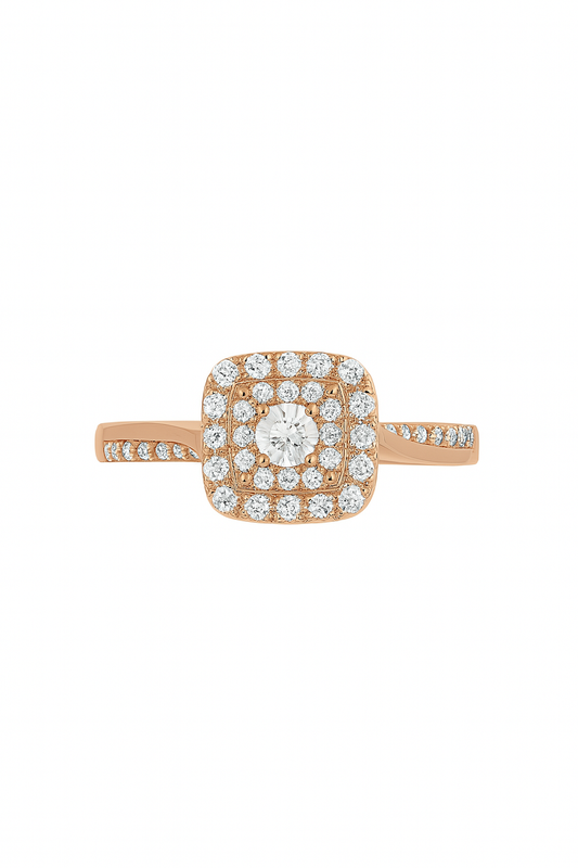 925 Sterling Silver - Yellow Cushion Cut Ring