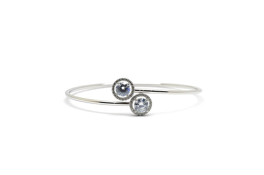 Premium Sterling Silver - Minimal Circle Zircon Bangle