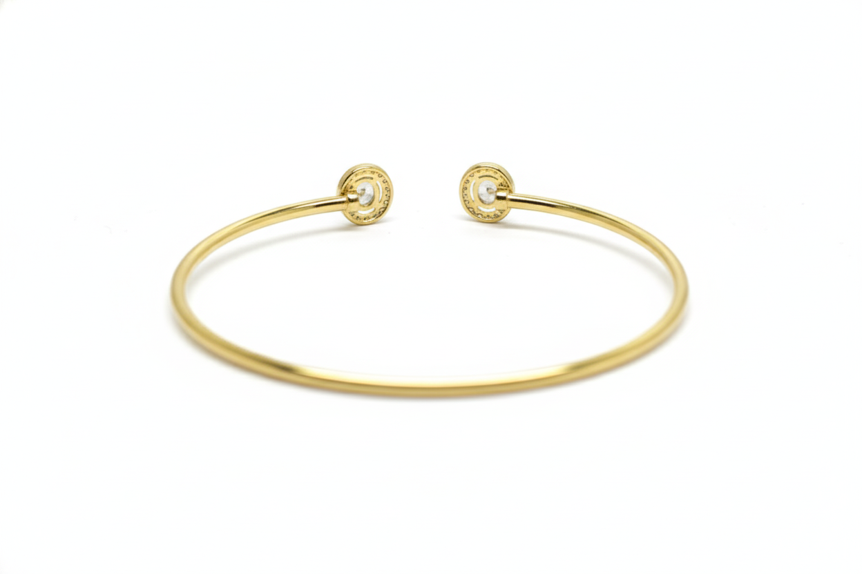 Premium Sterling Silver - Oval Stone Zircon Bangle