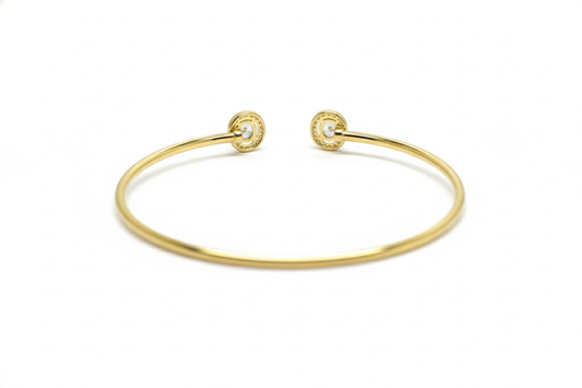 Premium Sterling Silver - Oval Stone Zircon Bangle