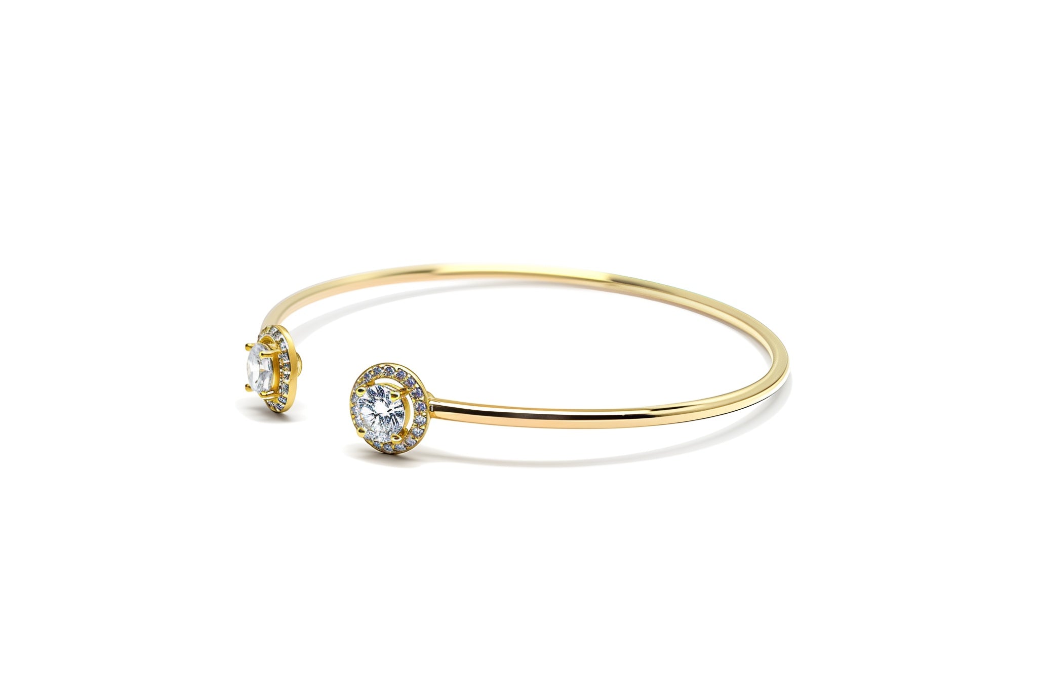Premium Sterling Silver - Oval Stone Zircon Bangle
