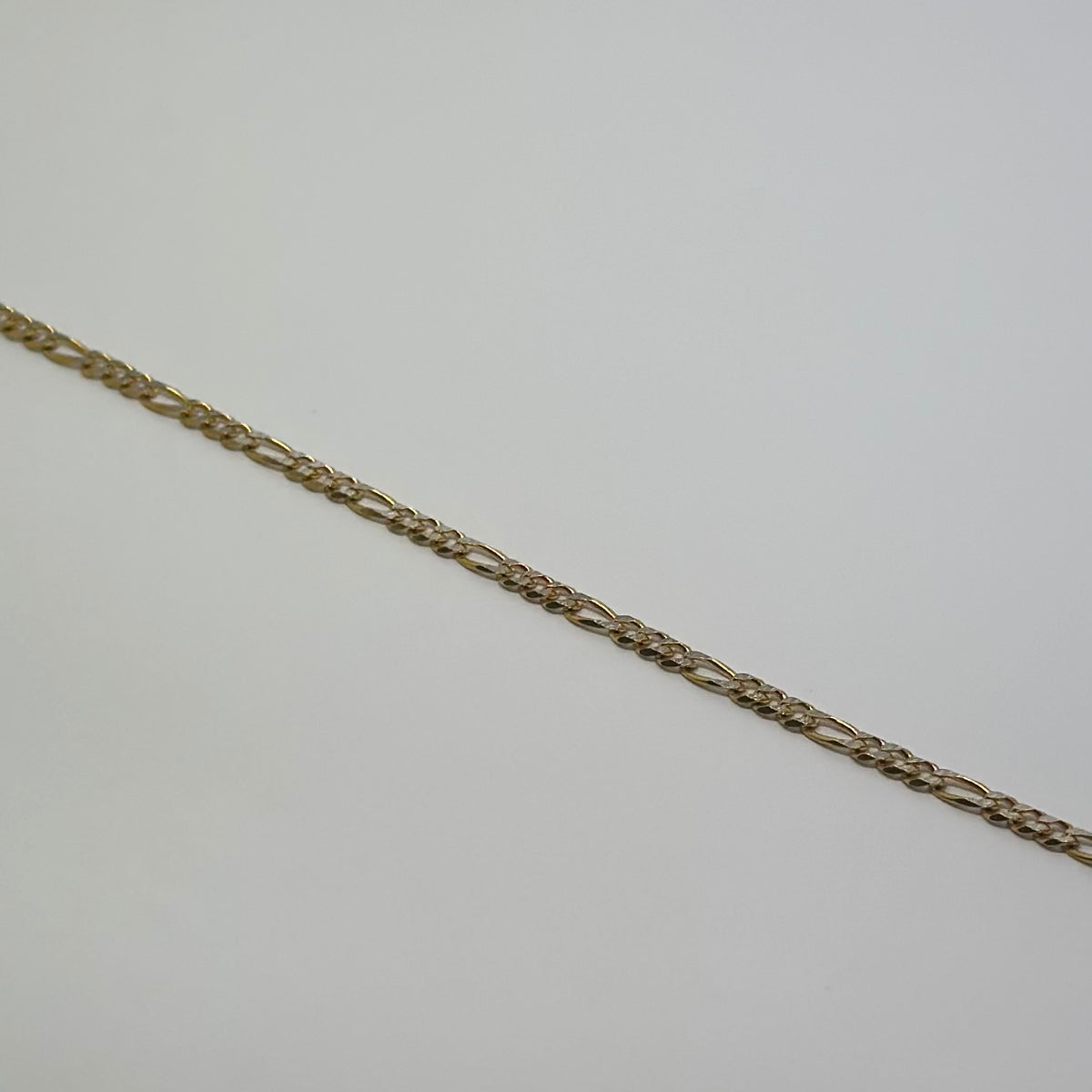 18K Yellow Gold - Double Color Figaro Bracelet