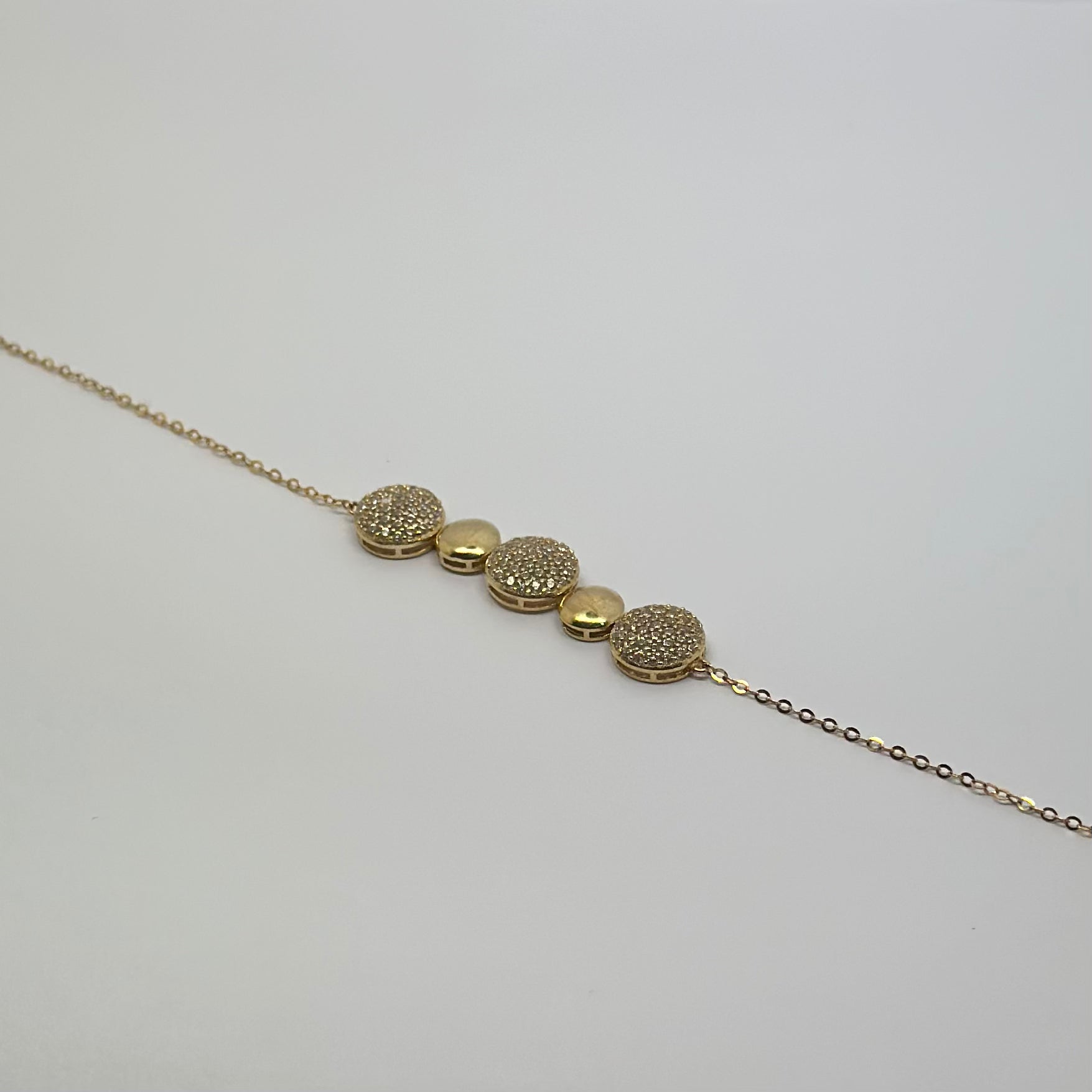 18K Yellow Gold - Zircon Circles Bracelet