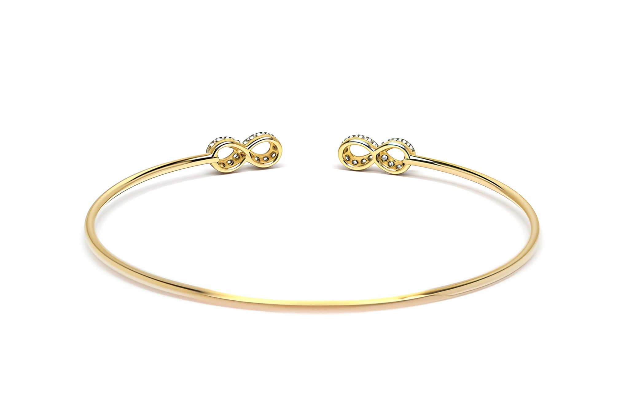 Premium Sterling Silver - Yellow Infinity Zircon Bangle