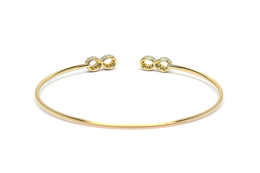 Premium Sterling Silver - Yellow Infinity Zircon Bangle