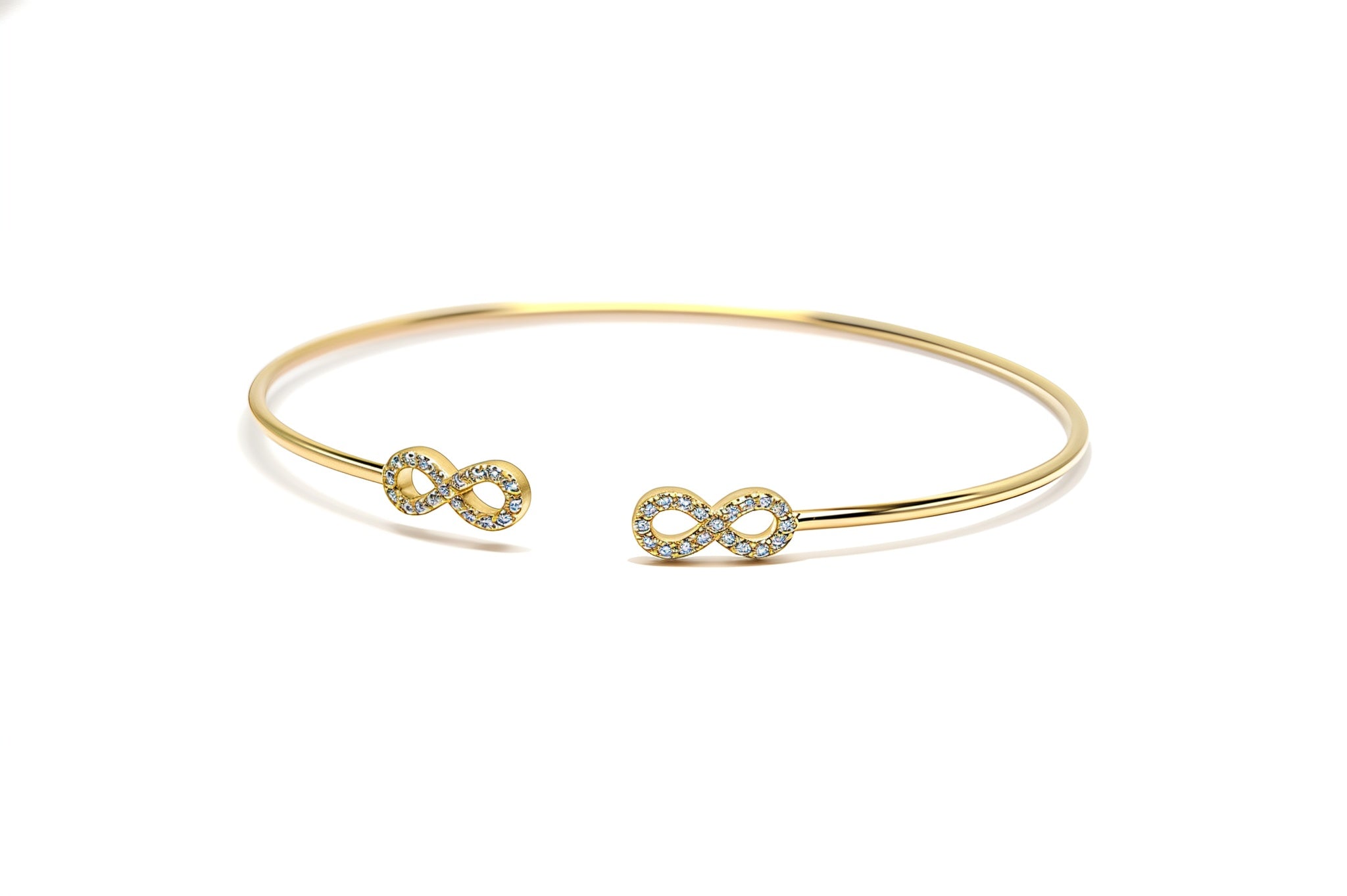 Premium Sterling Silver - Yellow Infinity Zircon Bangle
