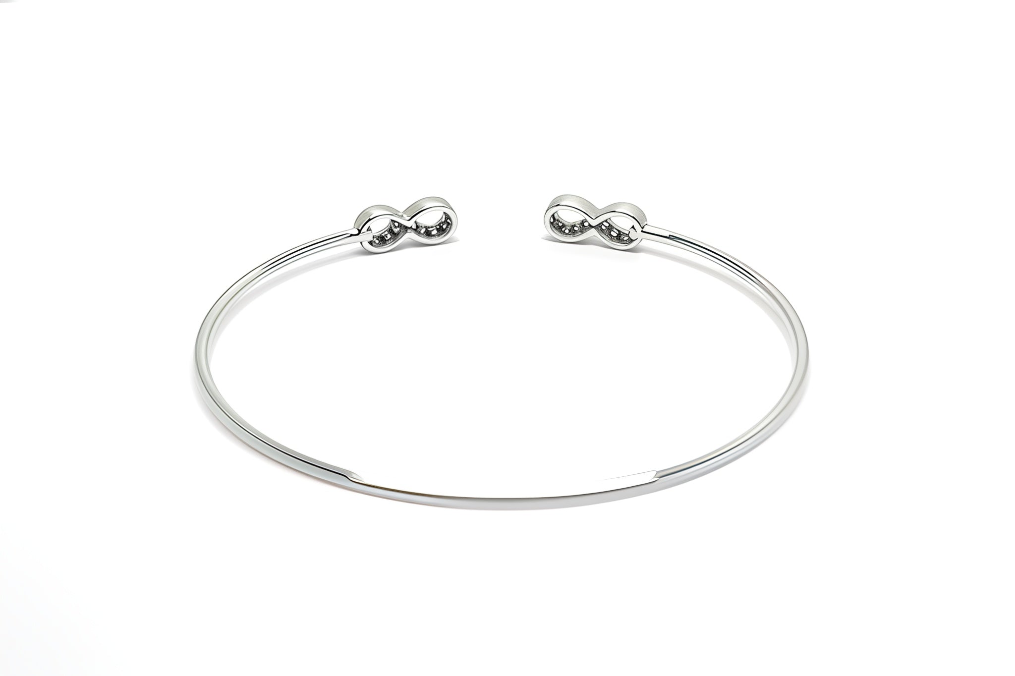 Premium Sterling Silver - Infinity Zircon Bangle