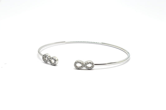 Premium Sterling Silver - Infinity Zircon Bangle