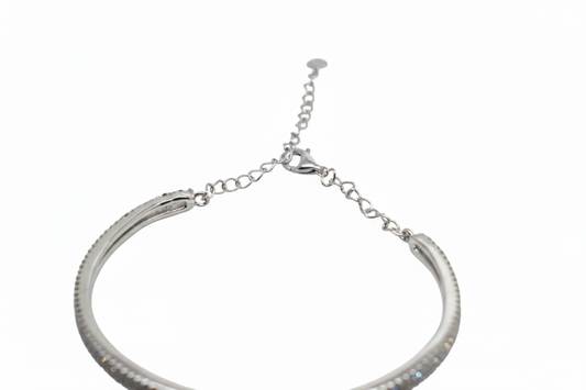 Premium Sterling Silver - Knot Adjustable Zircon Bangle