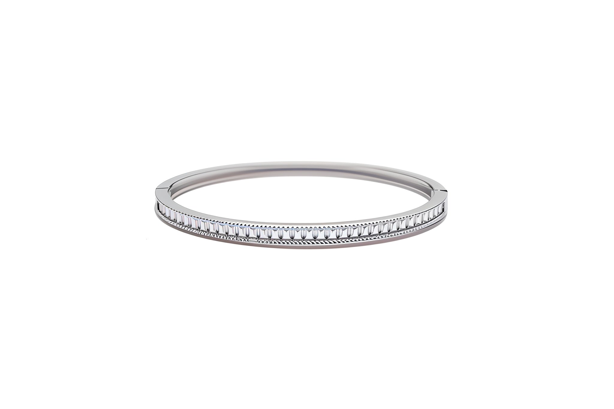 Premium Sterling Silver - Tennis Square Zircon Bangle
