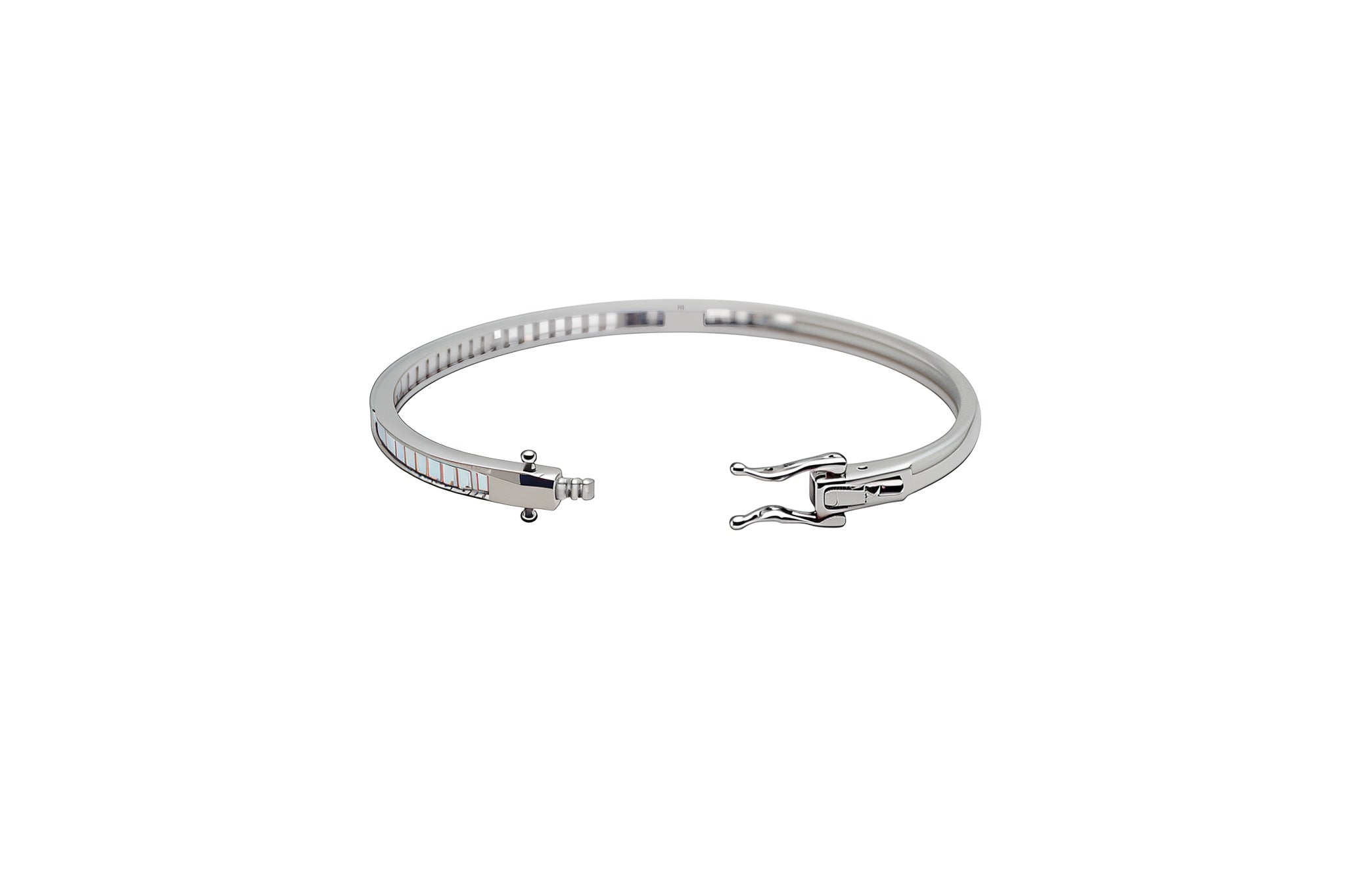 Premium Sterling Silver - Tennis Square Zircon Bangle