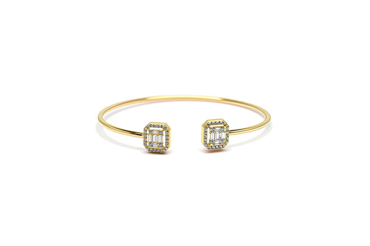Premium Sterling Silver - Square Zircon Bangle