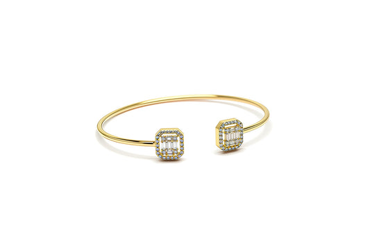 Premium Sterling Silver - Square Zircon Bangle
