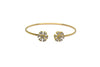 Premium Sterling Silver - White Flower Stone Zircon Bangle