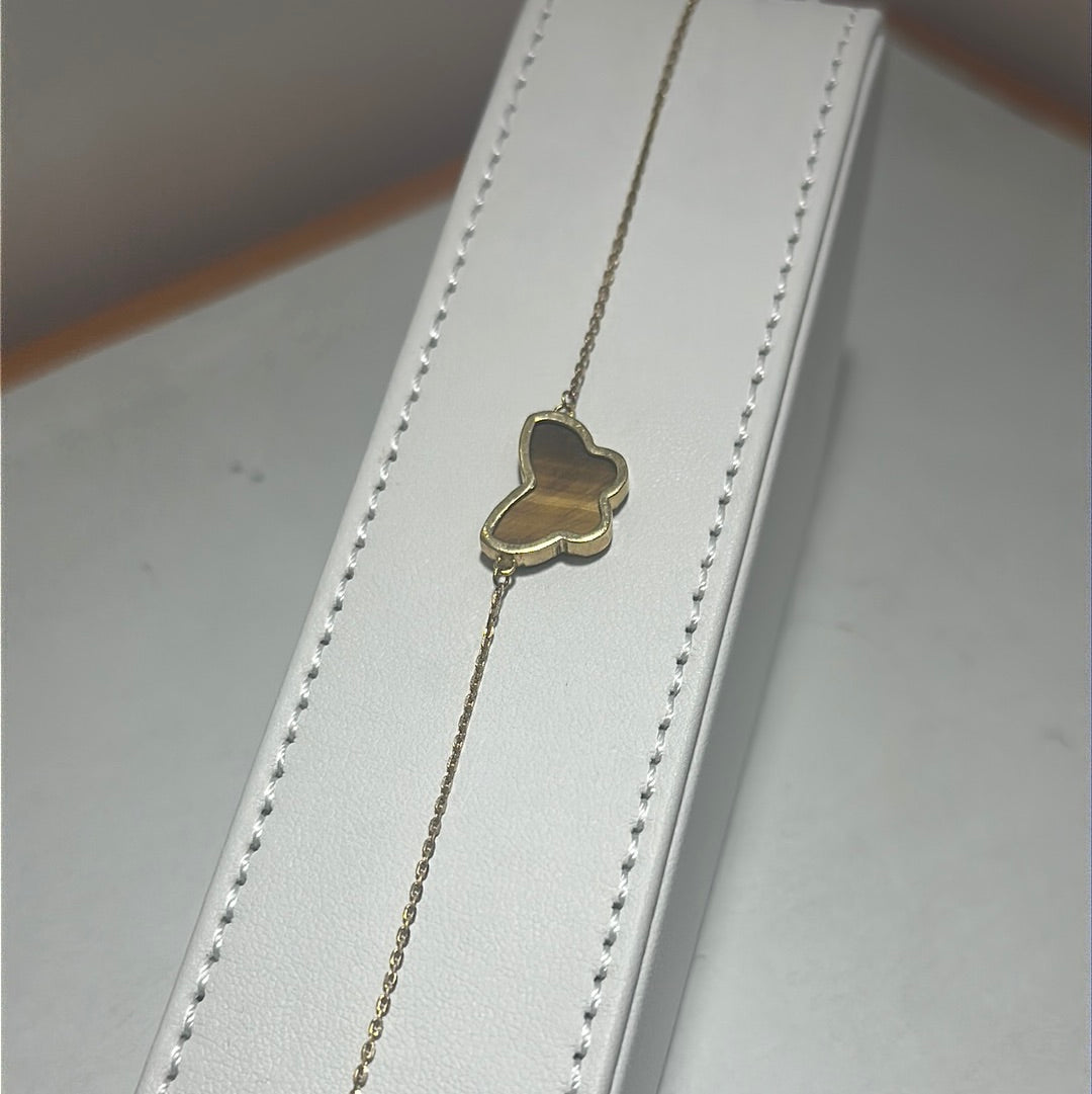 18K Yellow Gold - SJVC Butterfly Brown Bracelet