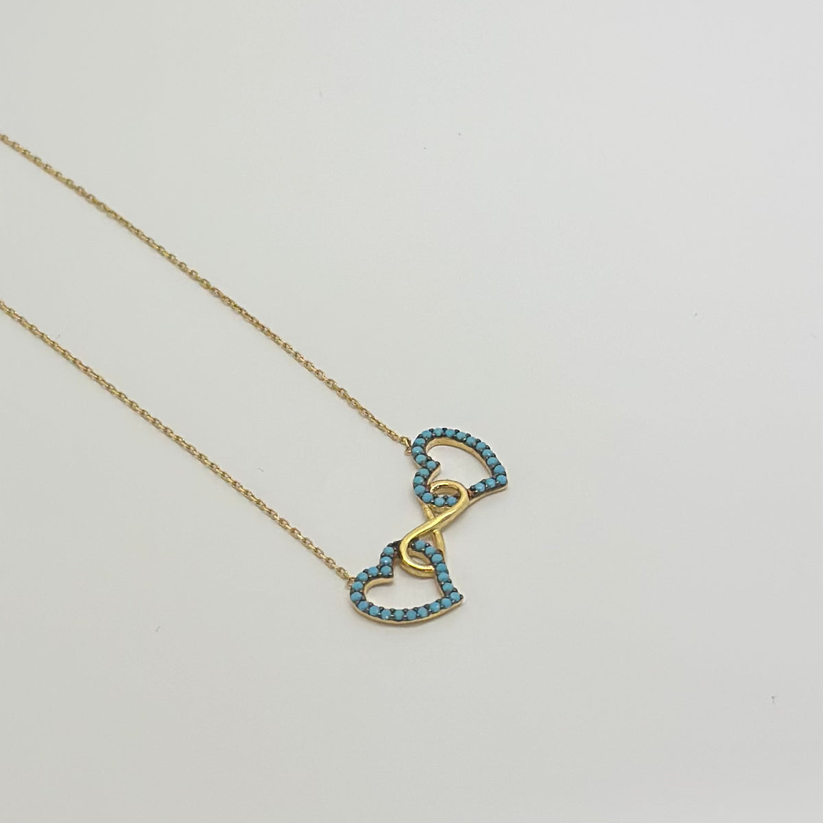 18K Yellow Gold - Infinity Hearts Necklace