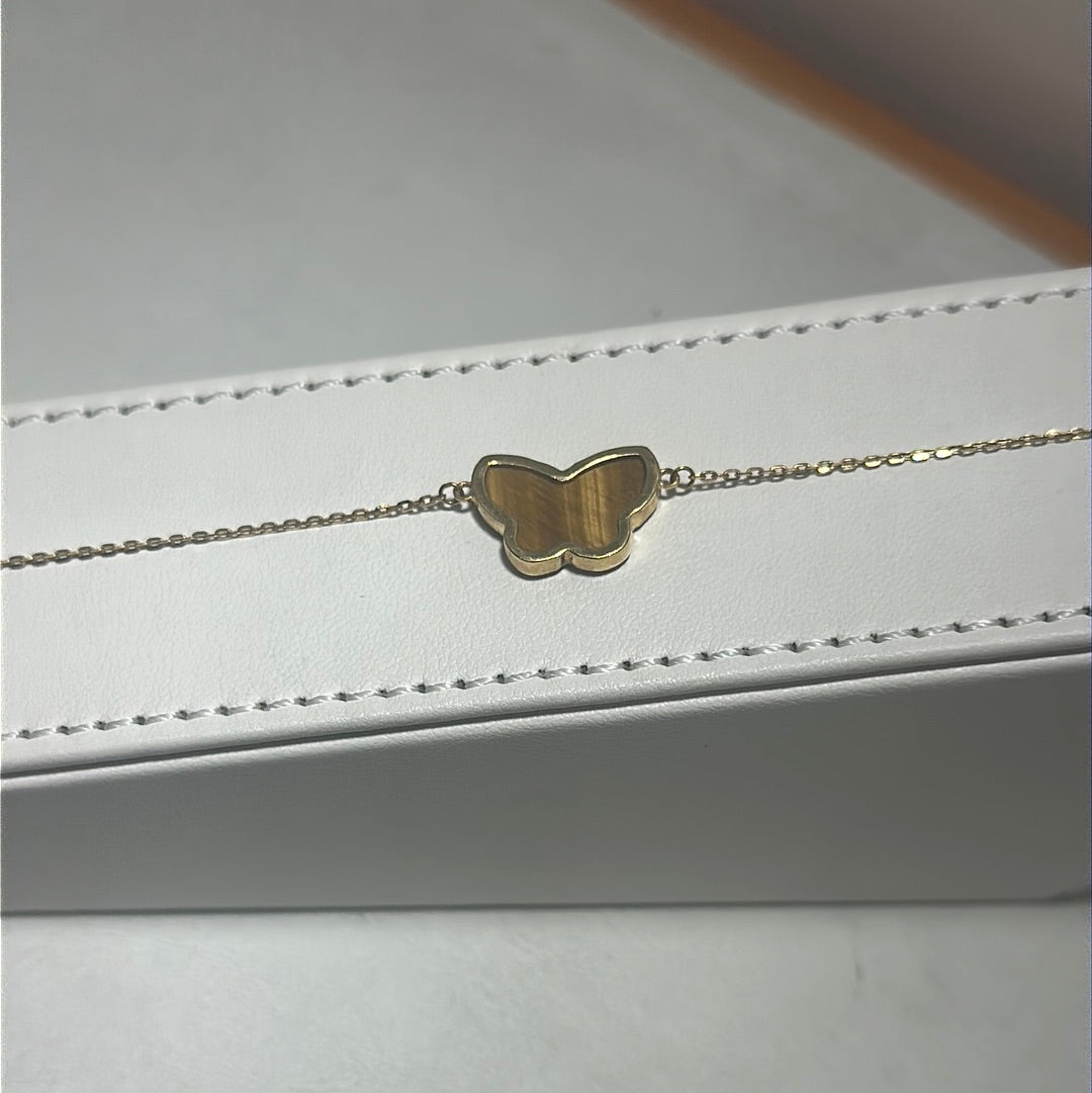 18K Yellow Gold - SJVC Butterfly Brown Bracelet