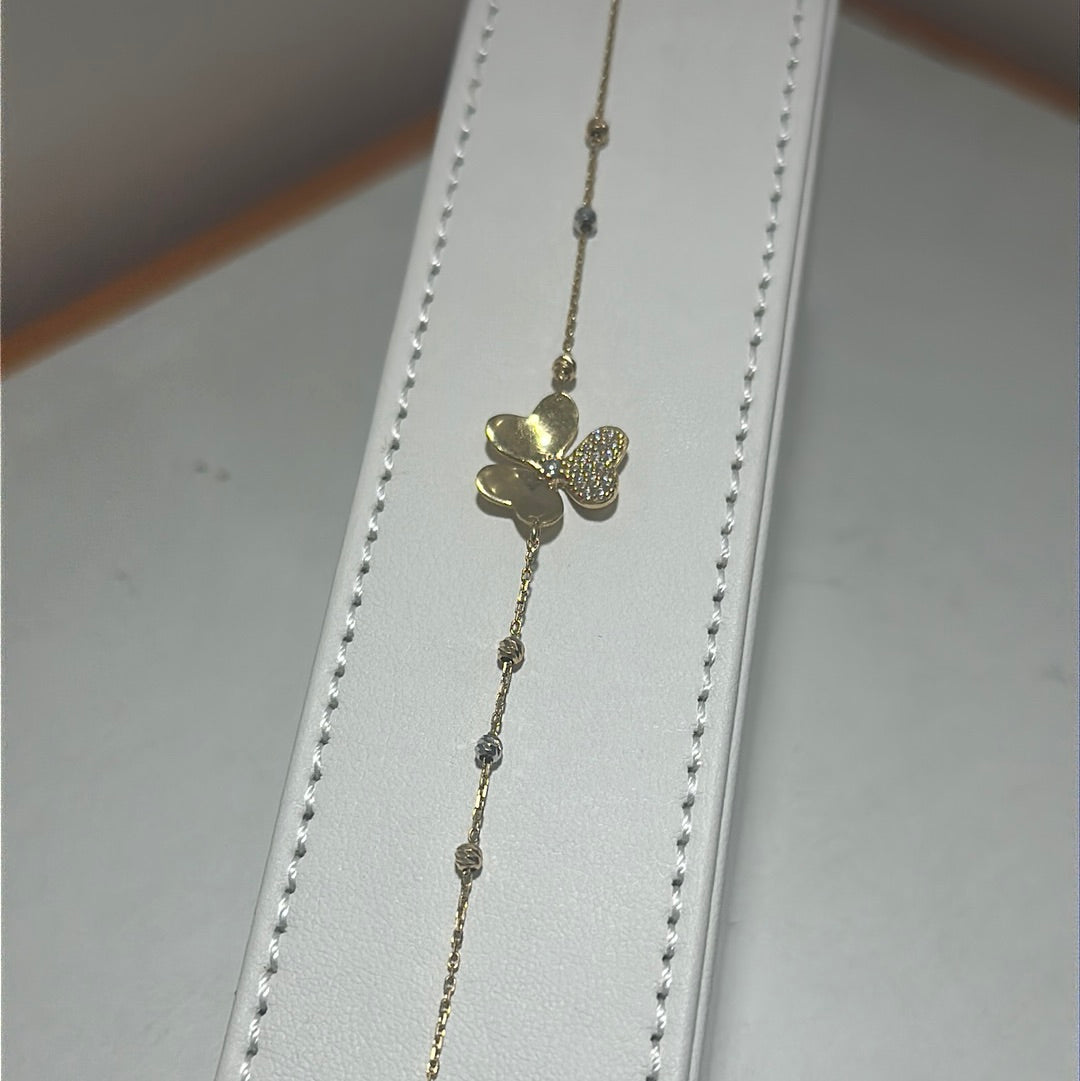 18K Yellow Gold - SJVC Stone Flower Bracelet